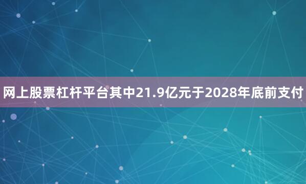 网上股票杠杆平台其中21.9亿元于2028年底前支付