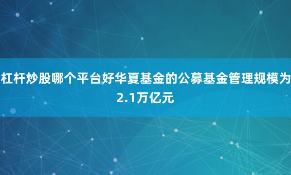 杠杆炒股哪个平台好华夏基金的公募基金管理规模为2.1万亿元