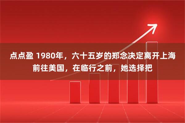 点点盈 1980年，六十五岁的郑念决定离开上海前往美国，在临行之前，她选择把